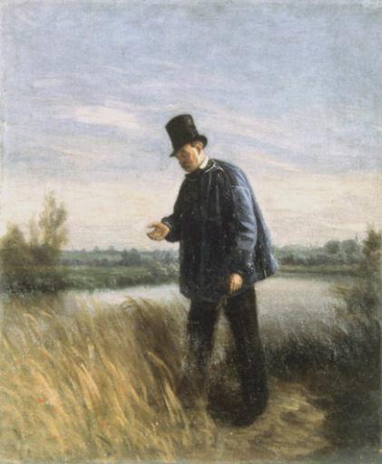 Paysan examinant son blé