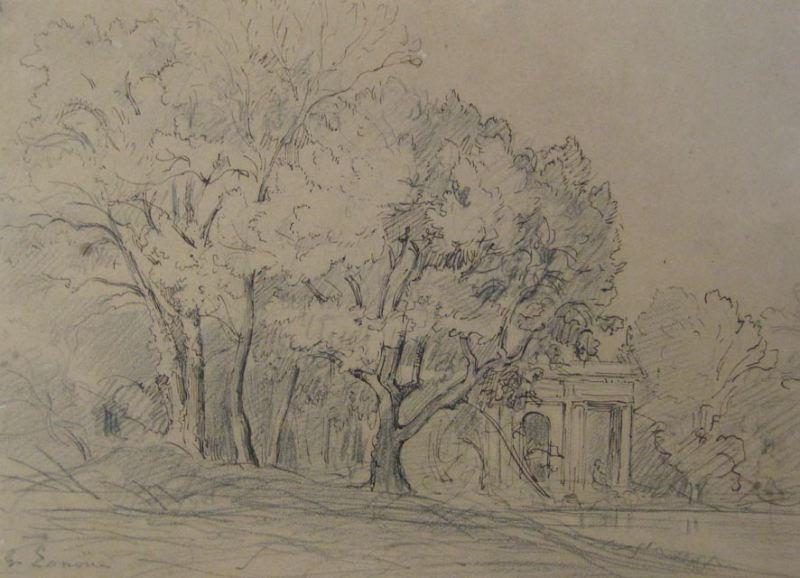 Maison au fond d'un parc