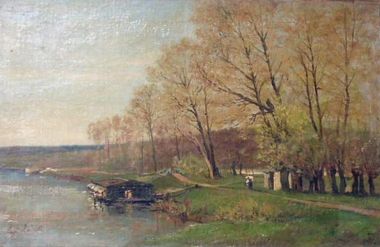 Lavoir sous les arbres, automne