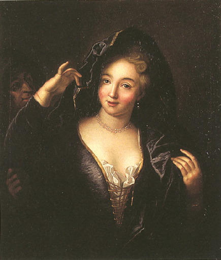 Portrait de jeune femme accompagnée d'une vieille