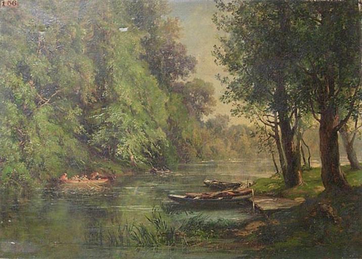Paysage. Rivière le long d'un bois