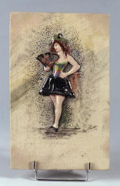 Plaque d'ornement représentant Colombine