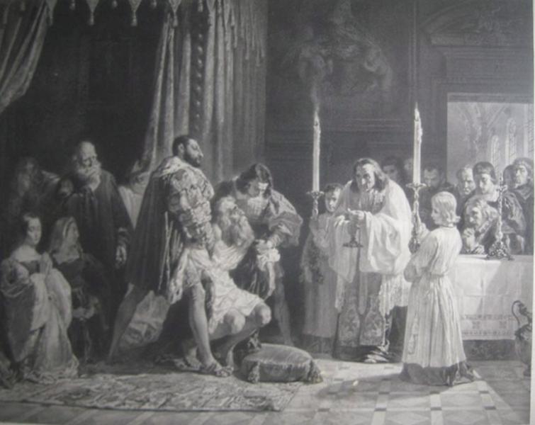 La mort de Léonard de Vinci, d'après Gigoux