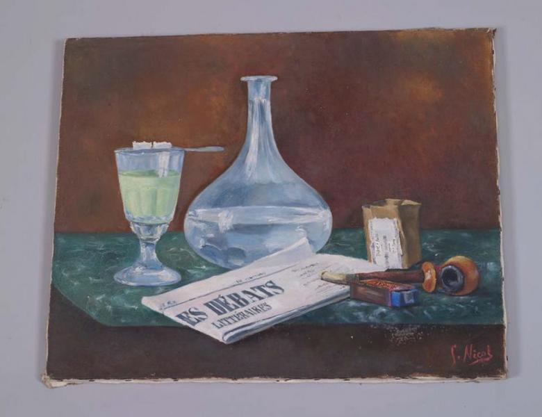 nature morte au verre d'absinthe [titre factice]