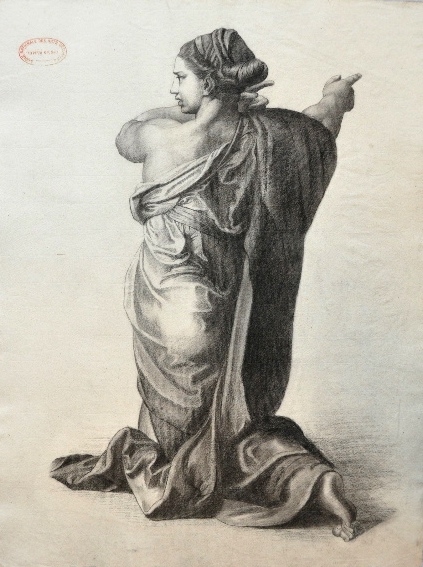 Etude d’une figure allégorique de la Foi d’après “La Transfiguration du Christ” de Raphaël (1483-1520)