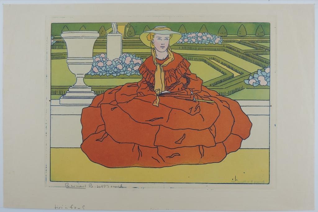 Le Jardin à la France ou Elégante à la crinoline rouge