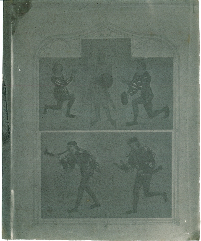 Reproduction d'un dessin : "Musiciens du Moyen-Âge"