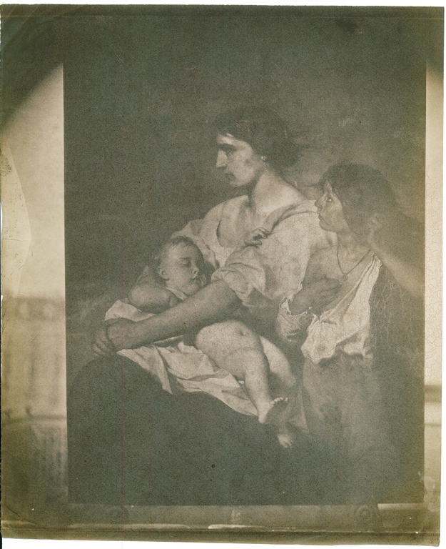 Reproduction d'un tableau : "La pauvre famille" (d'après A. Antigna ?)