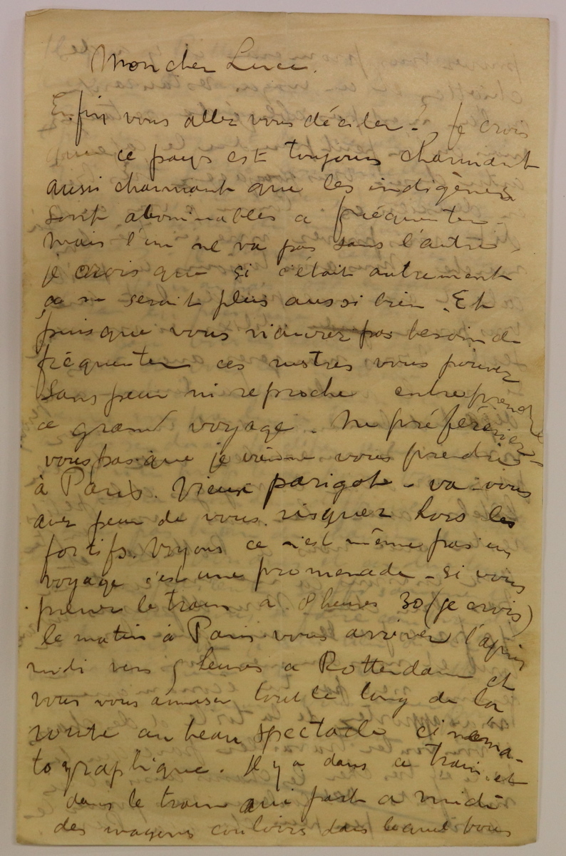 Lettre de Kees Van Dongen à Maximilien Luce