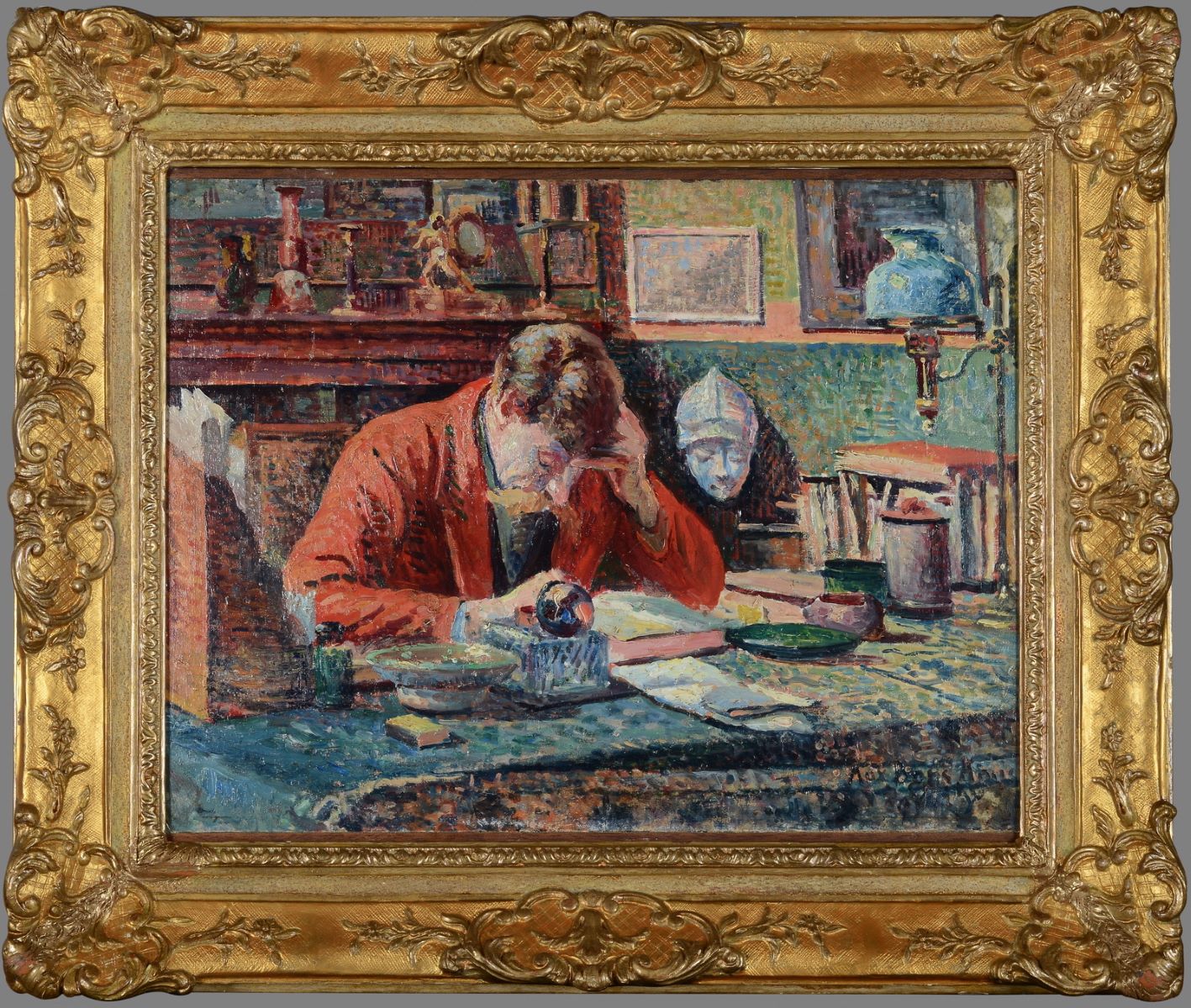 Portrait d'Emile Verhaeren à son bureau