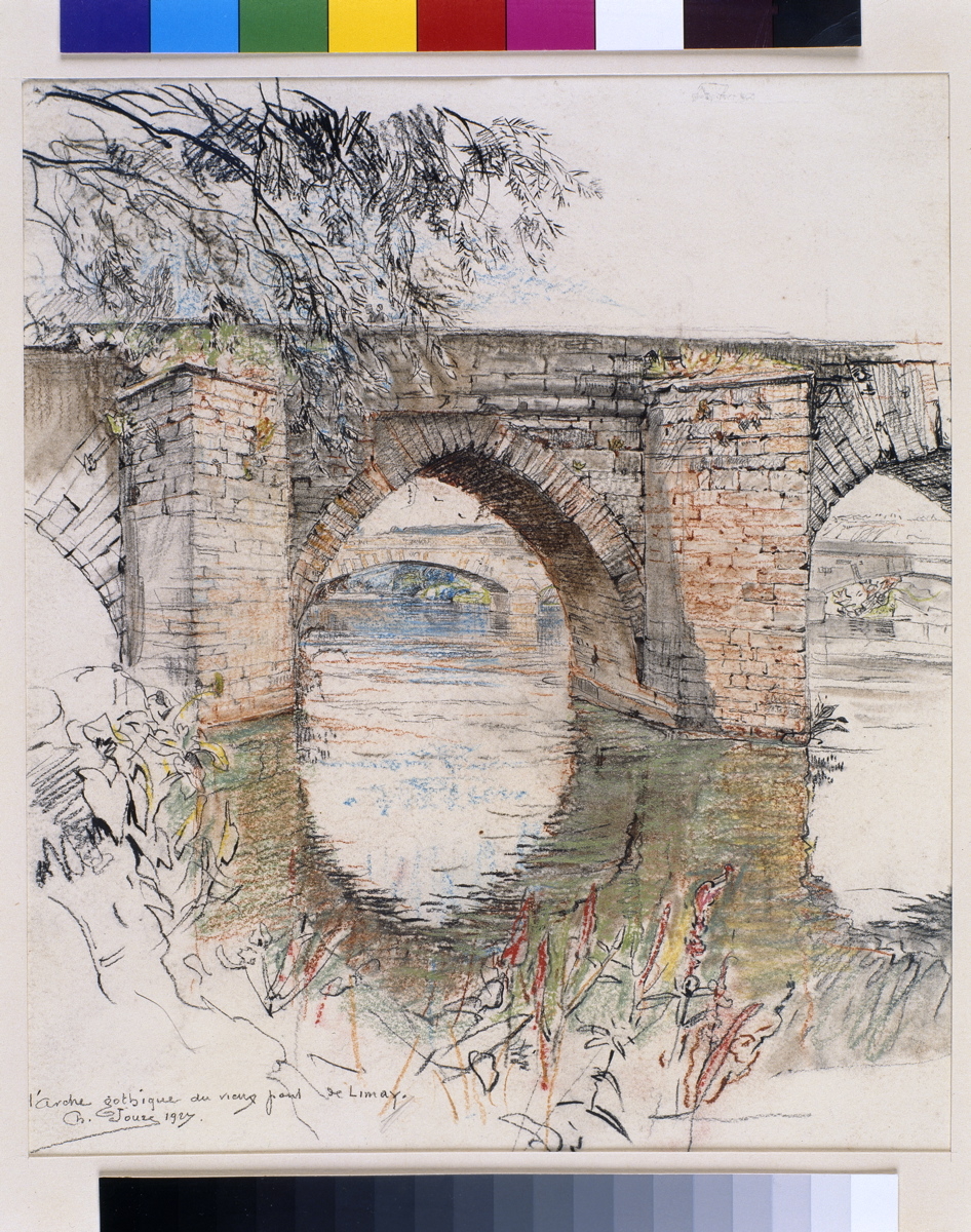 Arche gothique du vieux pont de Limay