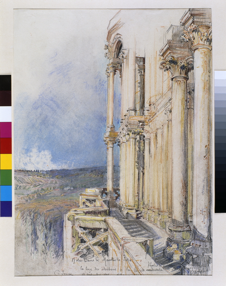 Notre-Dame de Mantes-la-Jolie, la base des clochers à la façade méridionale