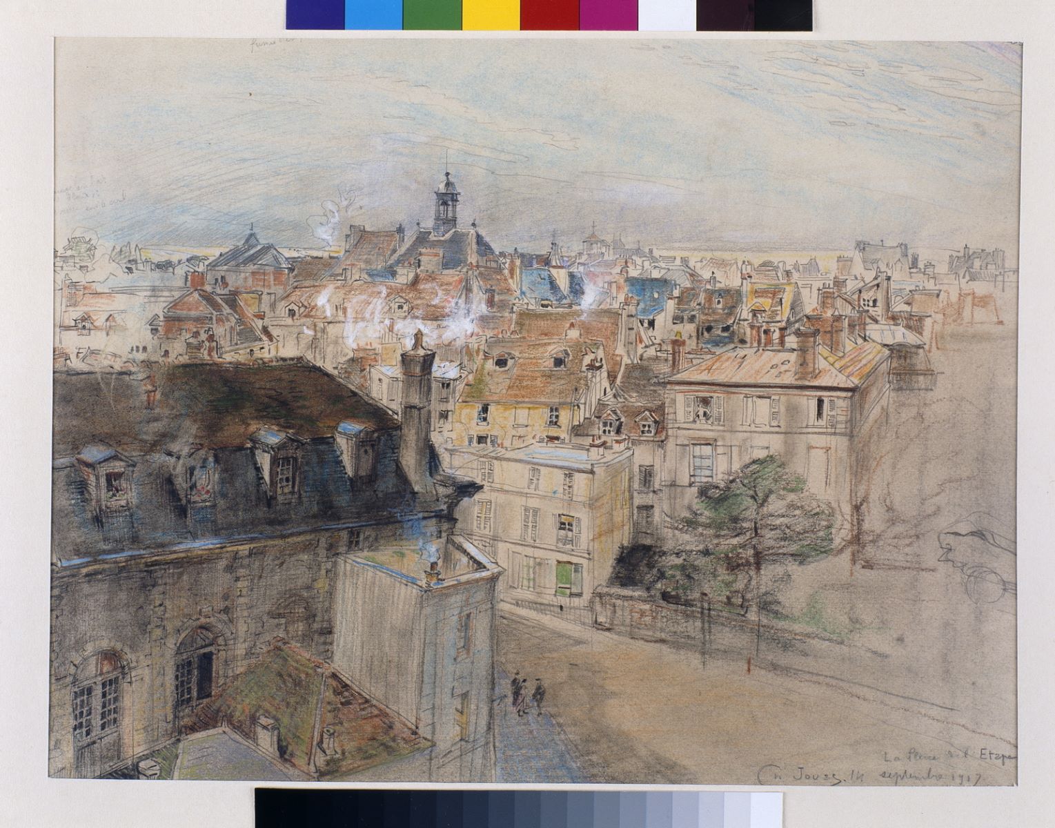 La place de l'Etape devant Notre-Dame de Mantes