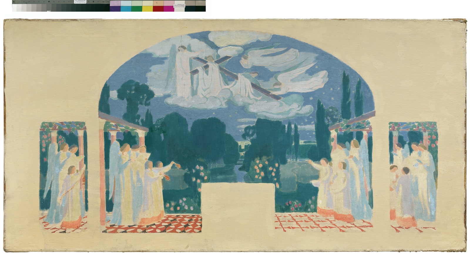 Composition sacrée, projet d'ensemble de la décoration de Sainte-Croix du Vésinet ; Composition sacrée
