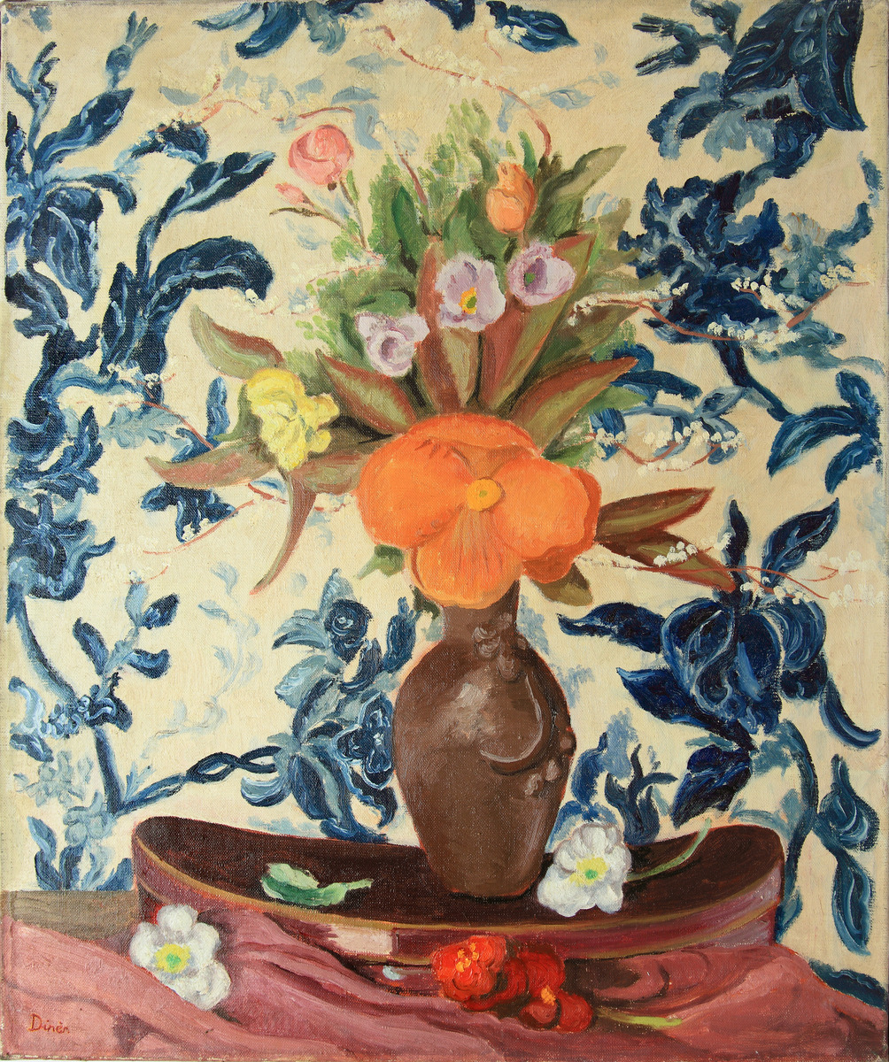 Bouquet sur carton à chapeau