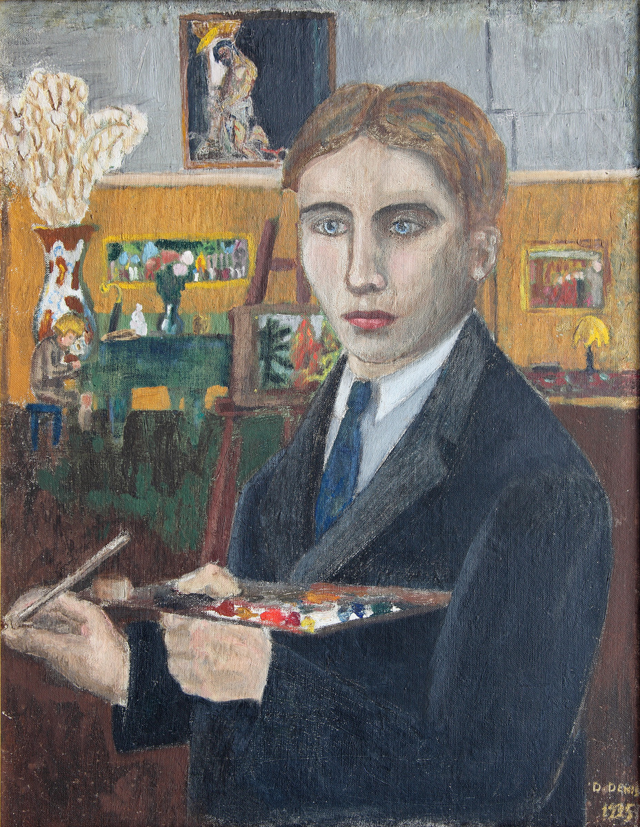Autoportrait dans le petit atelier du Prieuré