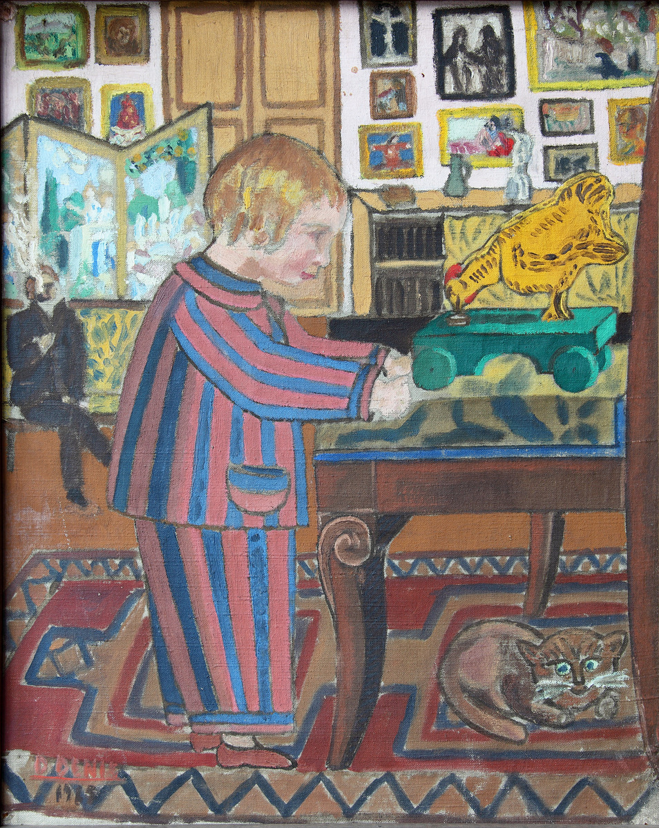 Baptiste dans le petit atelier du Prieuré