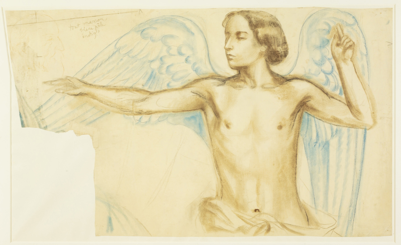 L'Ange de saint Mathieu, étude (pour le déambulatoire, décor de l'Eglise Sainte-Marguerite, Le Vésinet) ; L'Ange de saint Matthieu