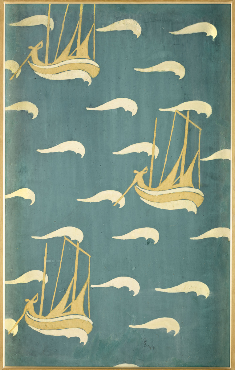 Les Bateaux jaunes. Projet de papier peint