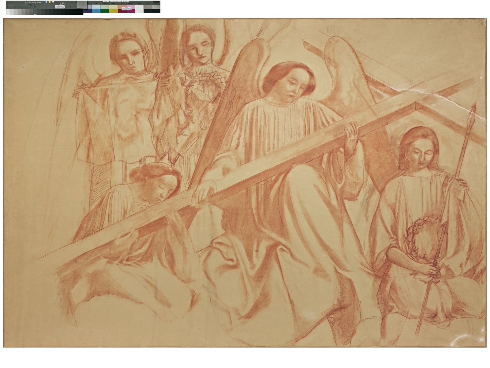 L'exaltation de la Croix (1) (pour le plafond de la chapelle du Sacré-Cœur, église Sainte-Marguerite, Le Vésinet)