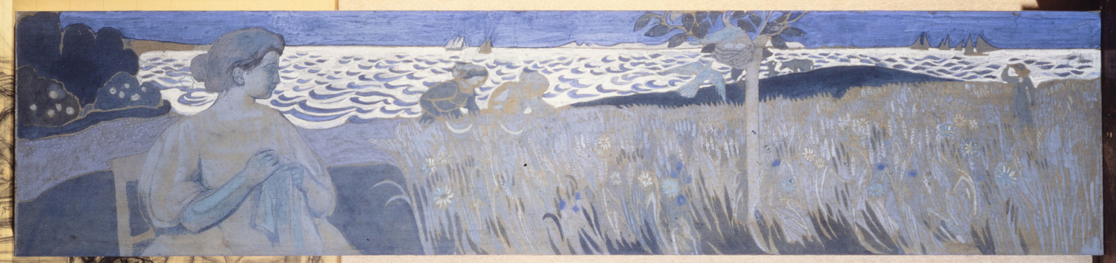 Broderie devant la mer ; Broderie devant la mer. Décoration de la chambre à coucher de MauriceDenis