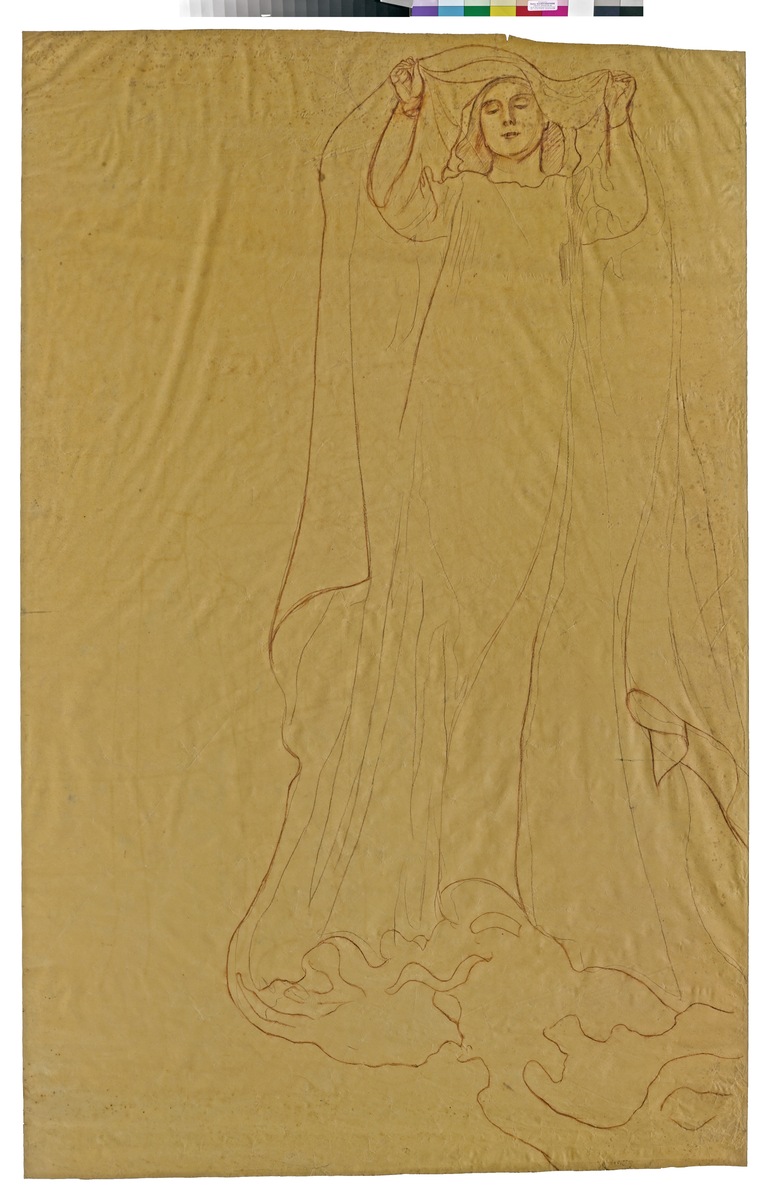 Vierge de l'Assomption (2), pour le plafond de la chapelle de la Vierge, décor de l'Eglise Sainte-Marguerite, Le Vésinet ; Vierge de l'Assomption