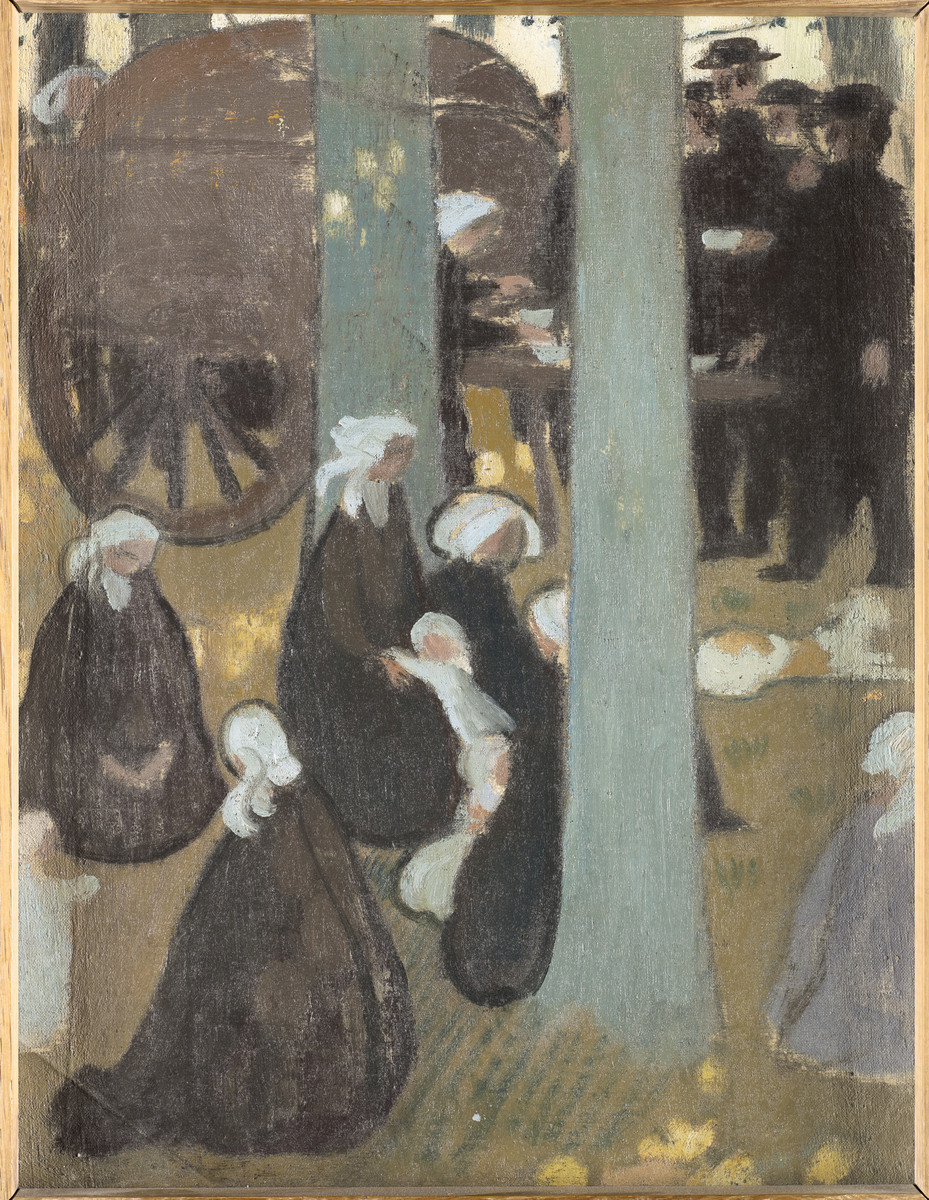 La Bolée de cidre (recto) ; Maison bretonne avec un toit en ardoise (verso)