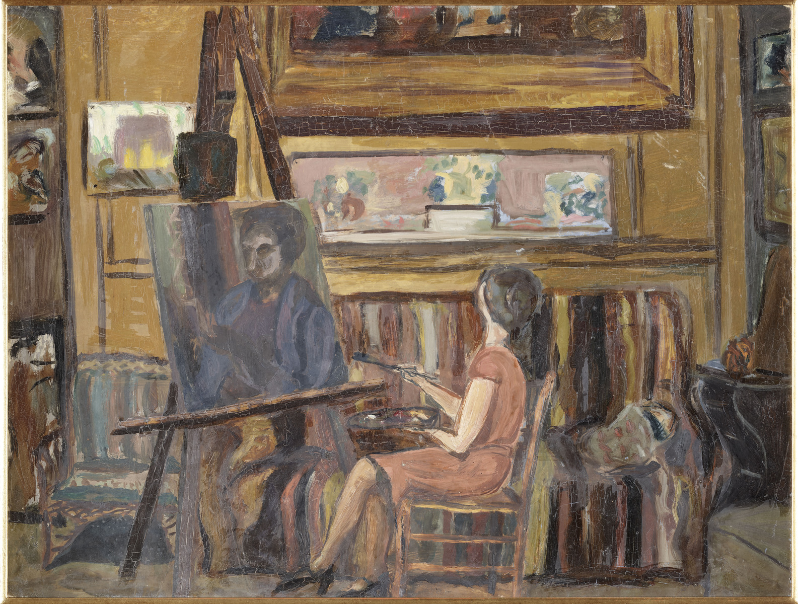 Madeleine peignant dans l'atelier de son père