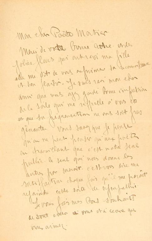 Lettre à Alfred Mortier