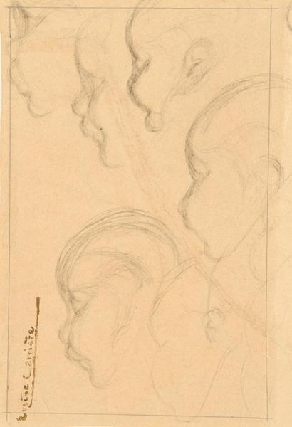 6 études de tête d'enfant de profil (titre du registre d'inventaire)