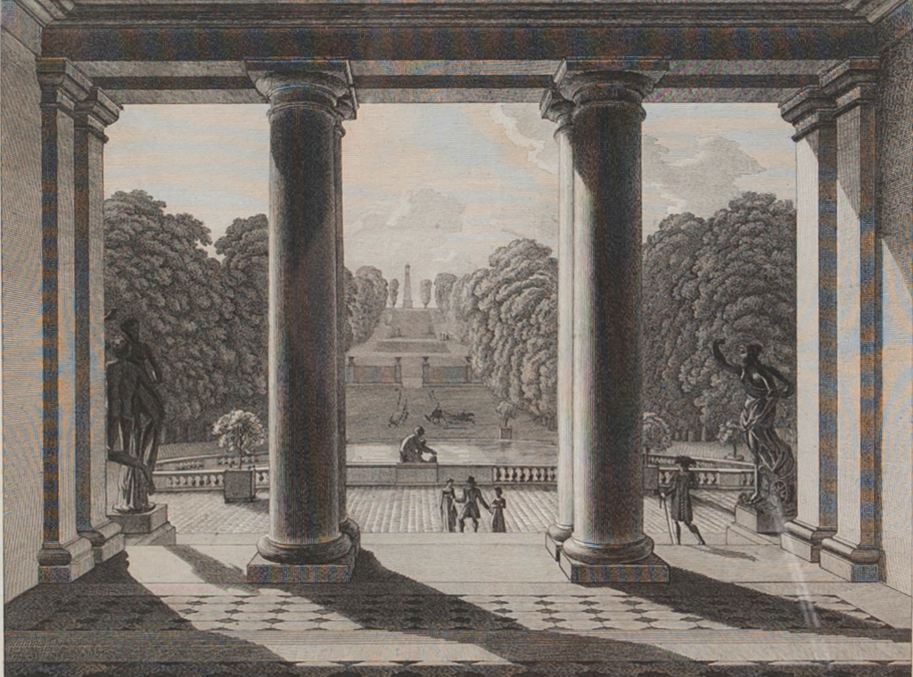 Vue du vestibule et des avenues au sud du palais de Saint-Cloud