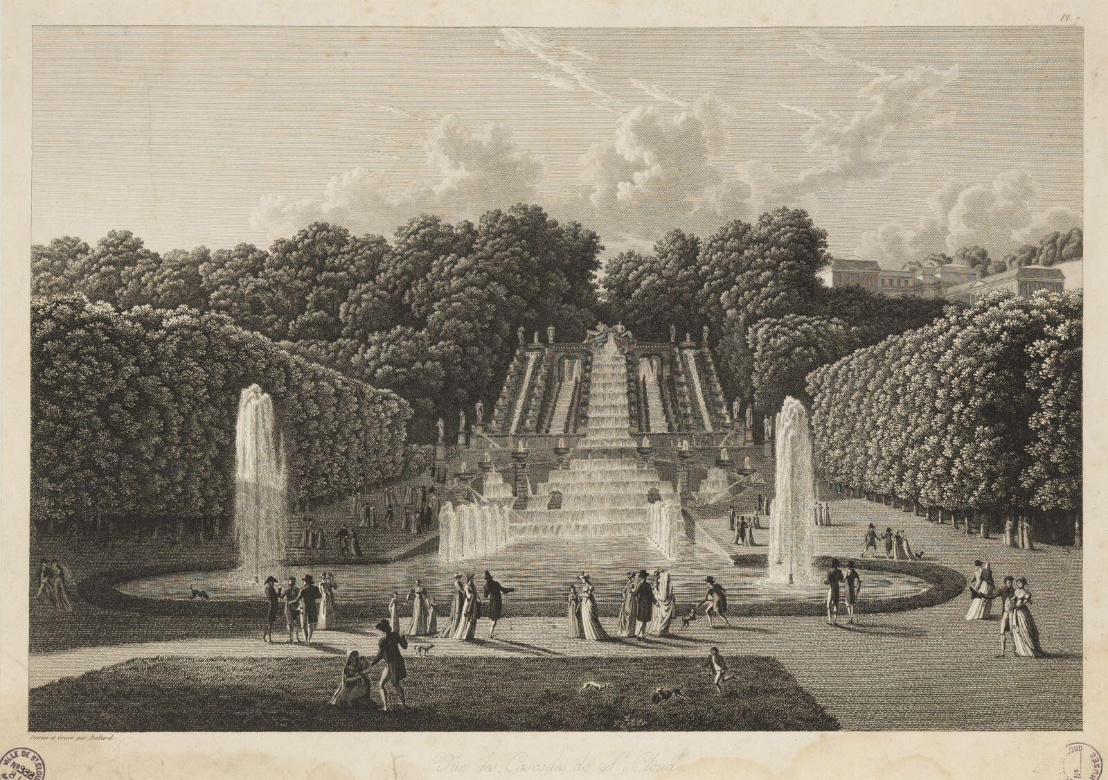 Vue des cascades de Saint-Cloud