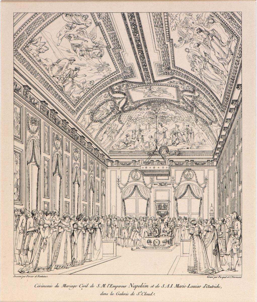 Cérémonie du mariage civil de S.M L’Empereur Napoléon et de S.A.I Marie-Louise d’Autriche dans la galerie de Saint-Cloud