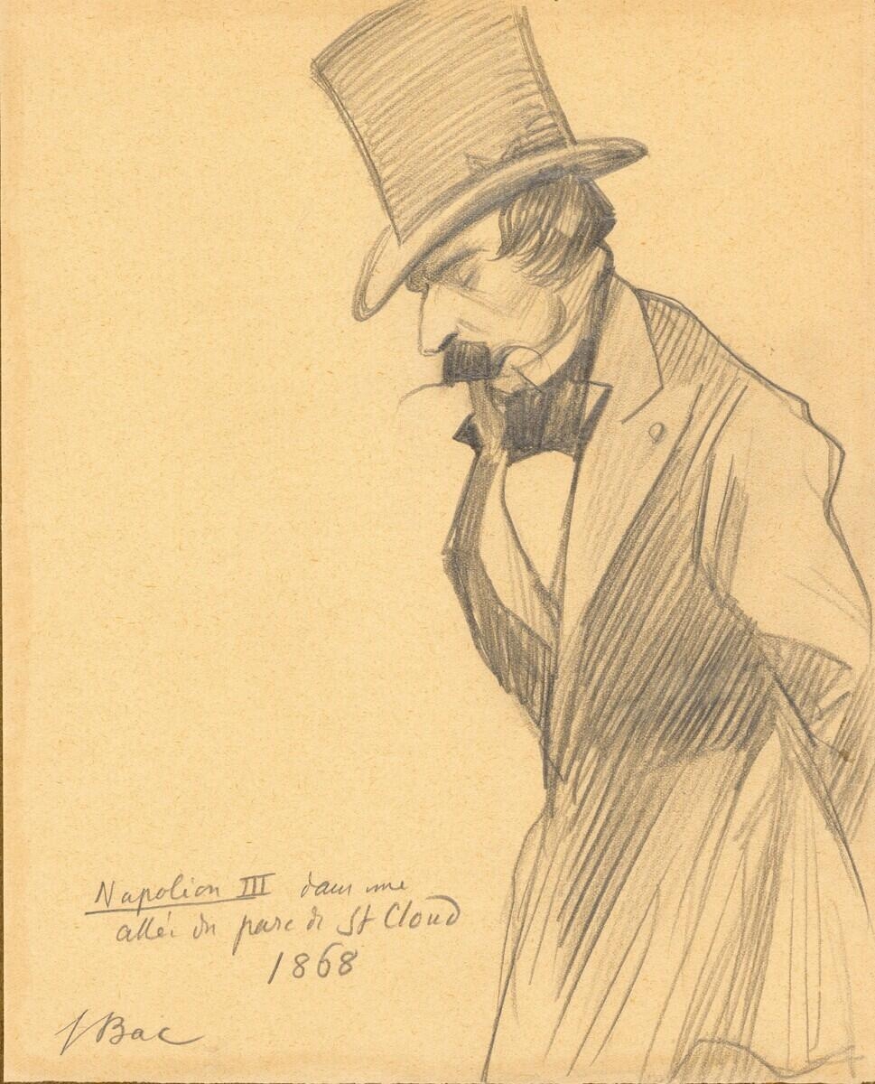 Napoléon III dans une allée du parc de St Cloud 1868