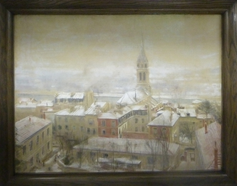 Le clocher de Saint-Cloud, effet de neige