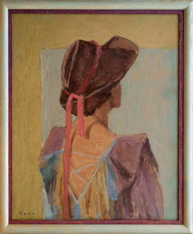 Femme de dos avec un chapeau