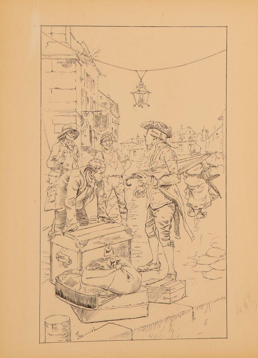 Voyage de Paris à Saint-Cloud par terre et par mer. Le voyageur débarque au port de Sèvres