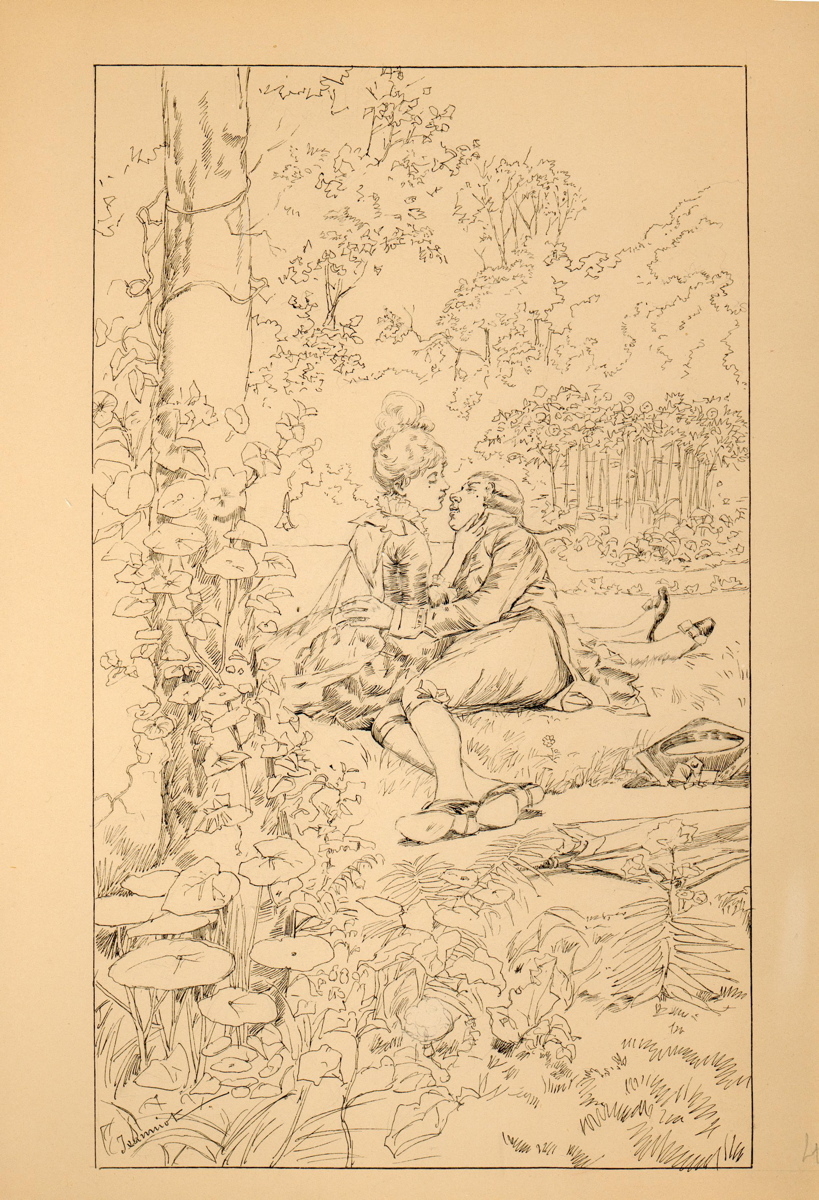 Voyage de Paris à Saint-Cloud par terre et par mer. Le voyageur et la belle Henriette sont sur le point d’en venir à Quomodo