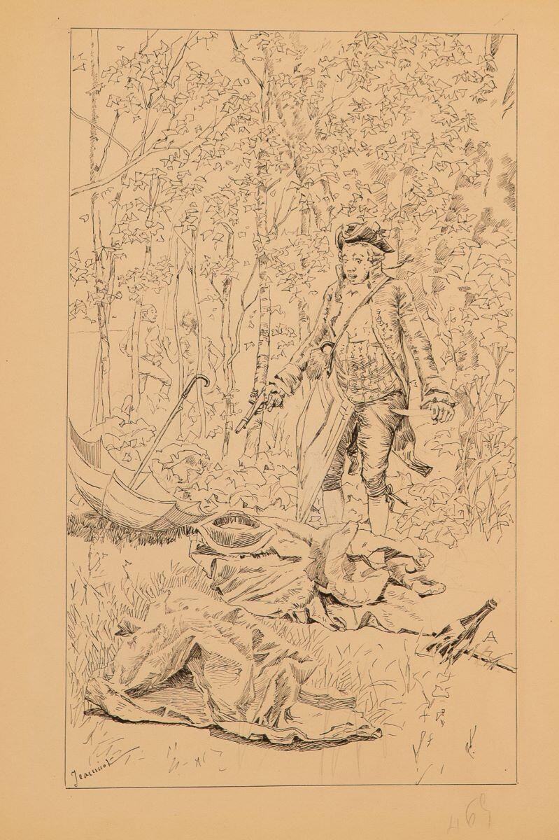 Voyage de Paris à Saint-Cloud par terre et par mer. Le voyageur surprend deux amoureux dans le bois de Boulogne