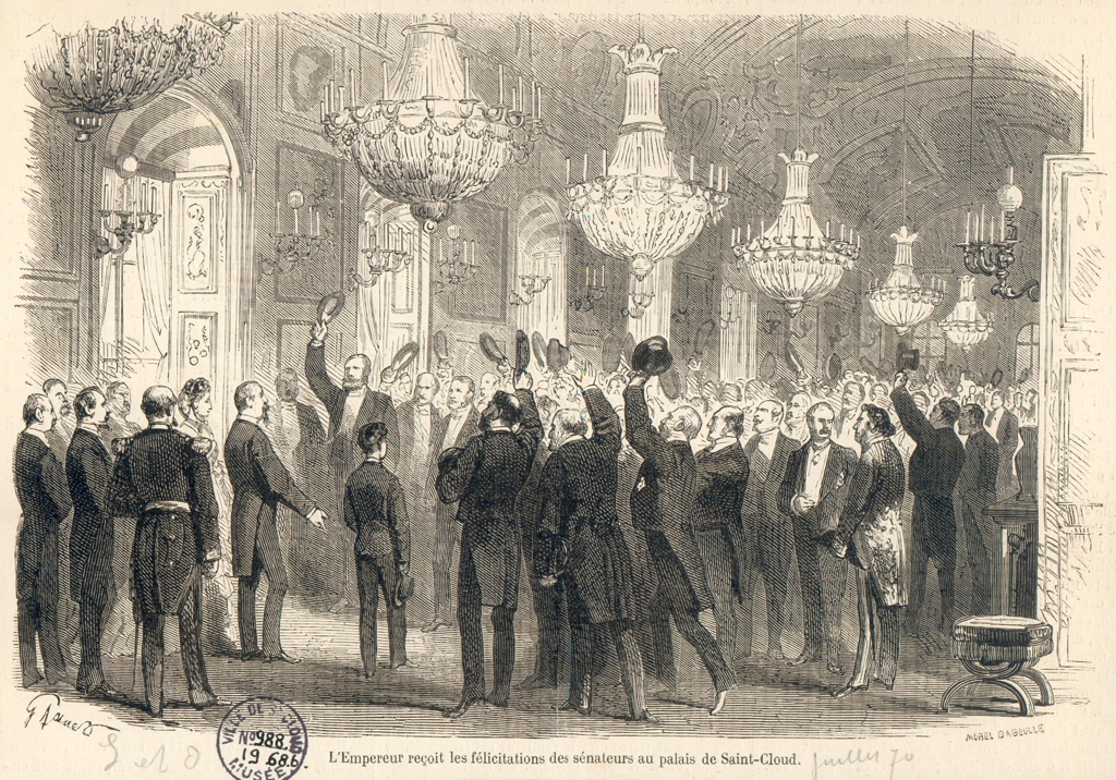 l'Empereur reçoit les félicitations des Sénateurs au palais de Saint-Cloud