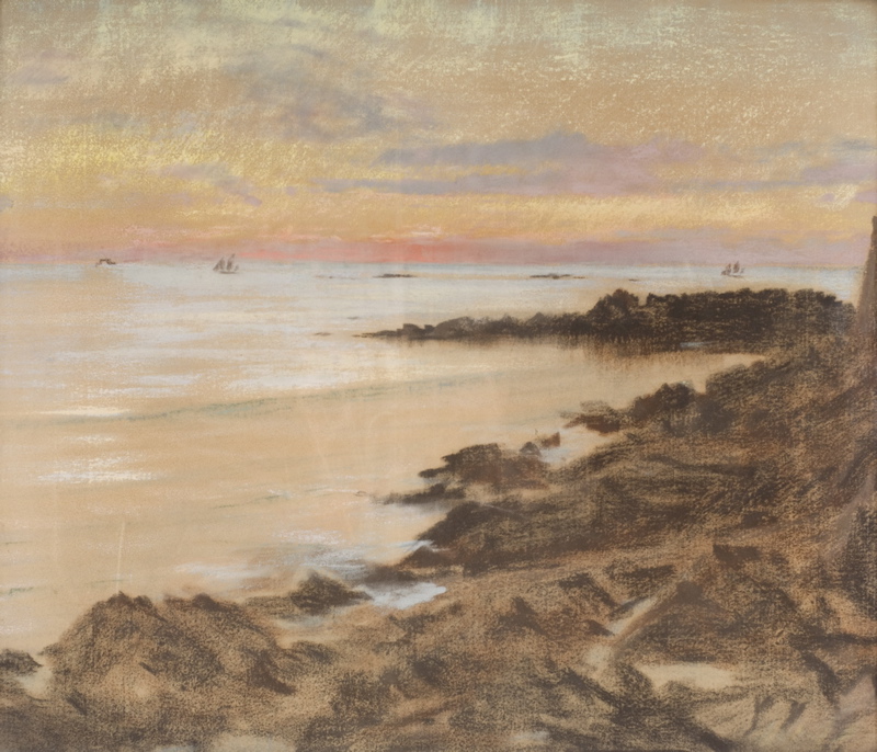 Paysage, vue et coucher de soleil