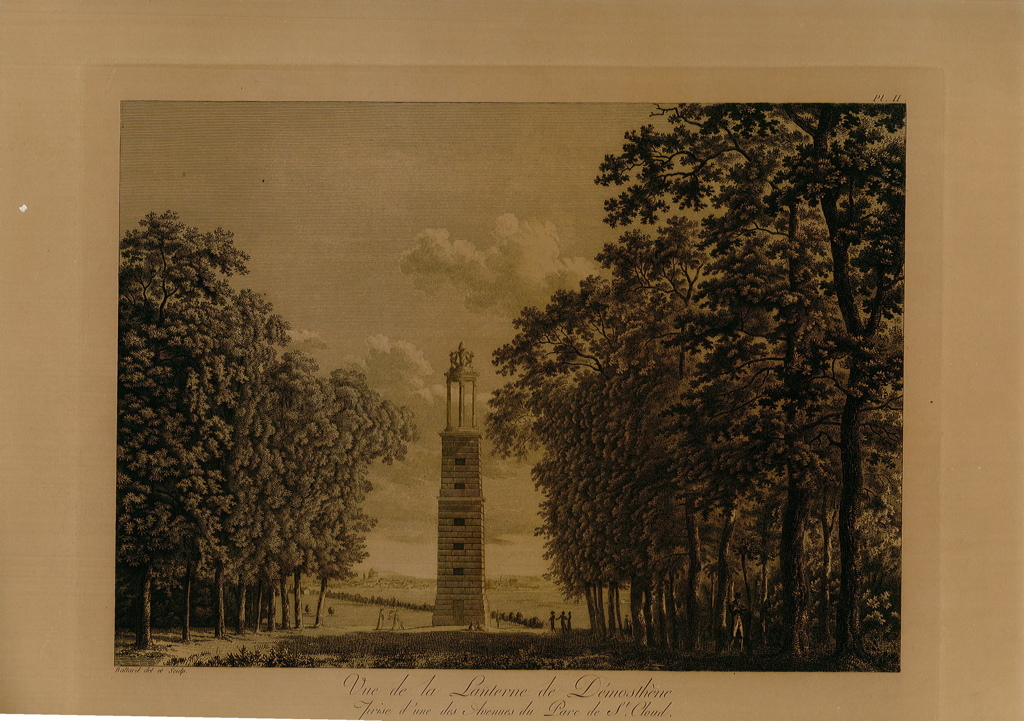 Vue de la Lanterne de Démosthène prise d'une des Avenues du Parc de St. Cloud
