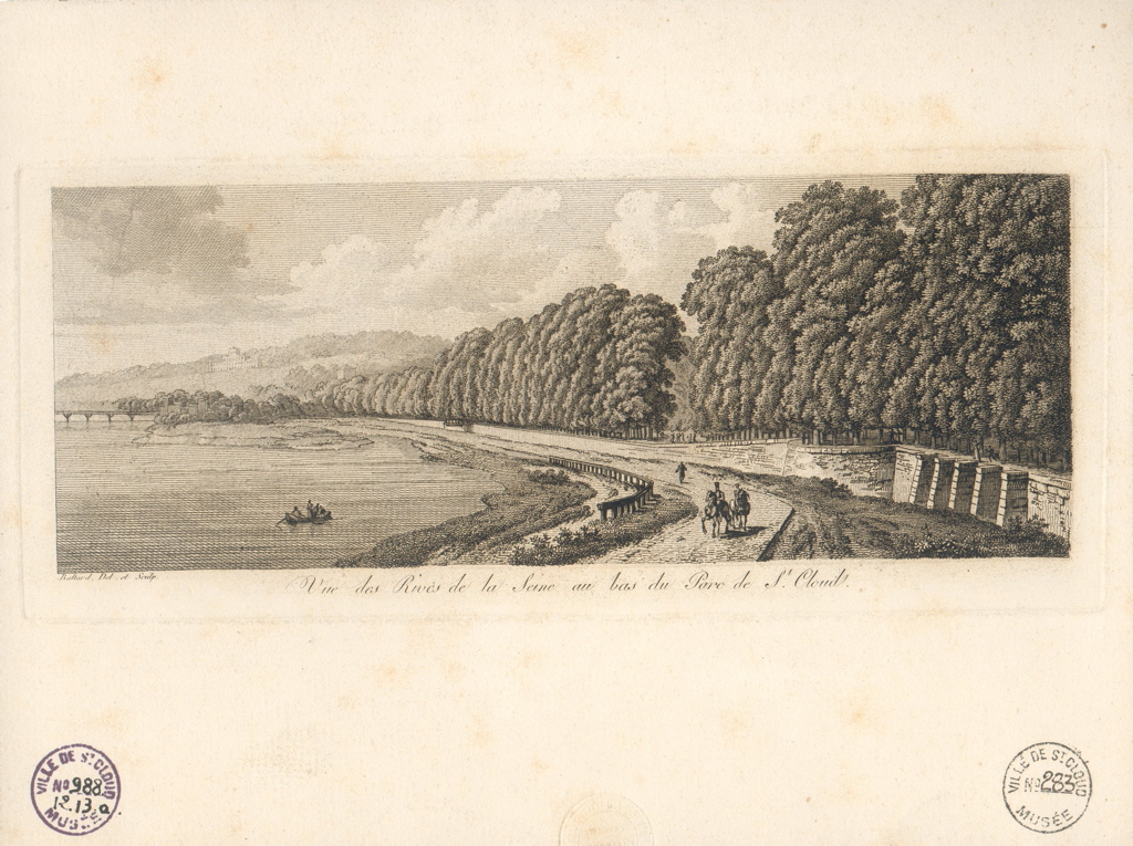 Vue des rives de la Seine en bas du Parc de Saint-Cloud