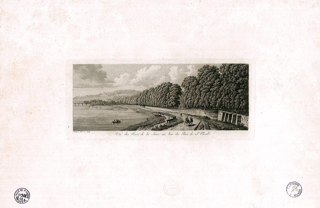 Vue des rives de la Seine en bas du Parc de Saint-Cloud