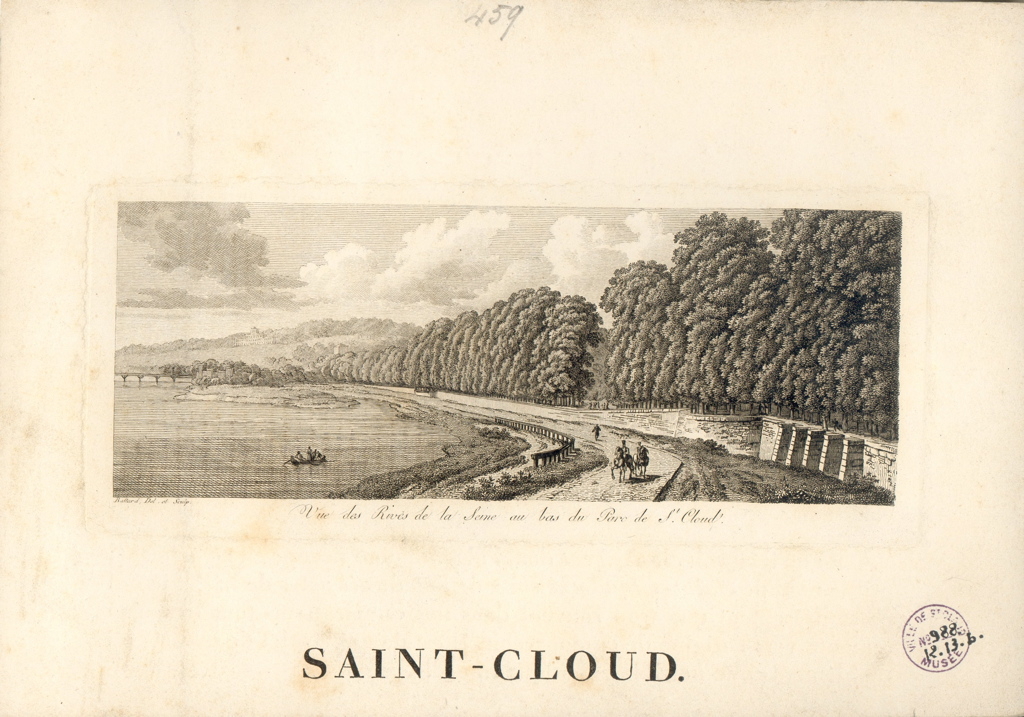 Vue des rives de la Seine en bas du Parc de Saint-Cloud