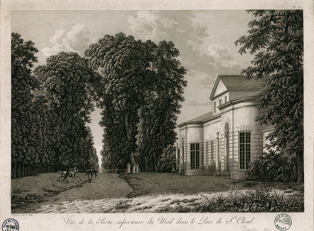 Vue de la partie supérieure du Mail dans le parc de St-Cloud
