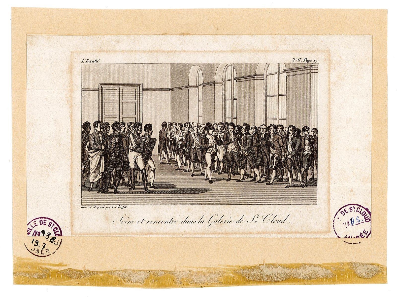 Scène et rencontre dans la galerie de St Cloud