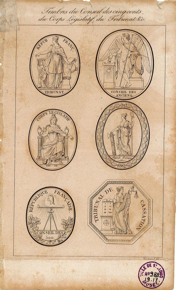 Timbres du conseil des Cinq-cents, du Corps Législatif du Tribunat & C.
