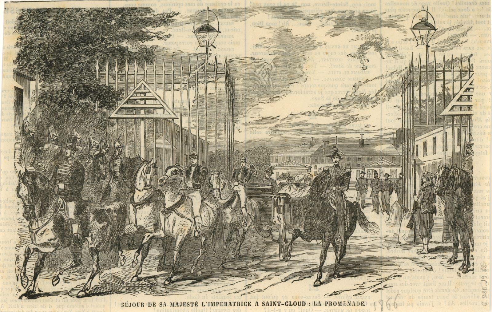 Séjour de S. M. l'Impératrice à Saint-Cloud / La promenade