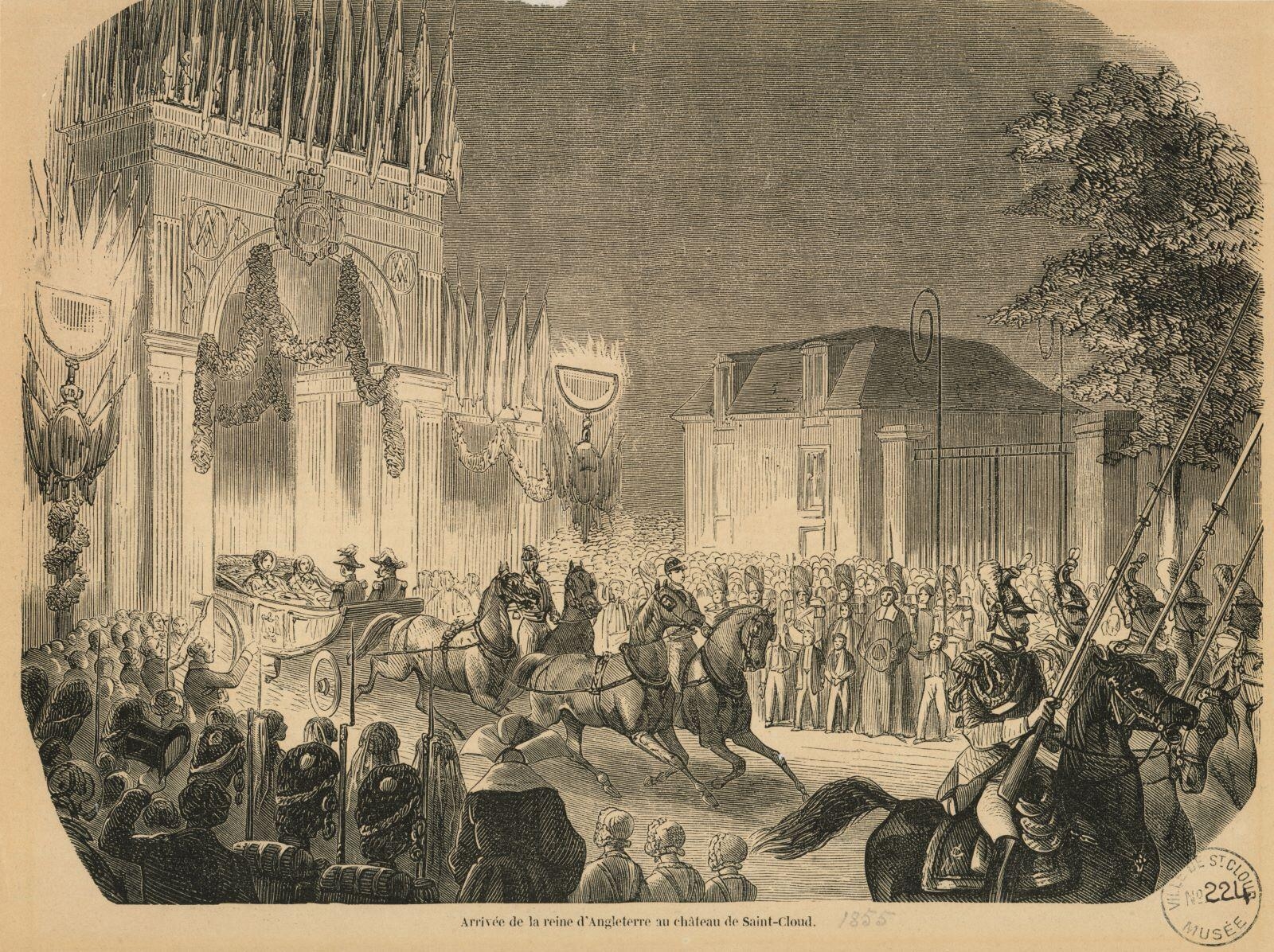 Arrivée de la reine d'Angleterre au château de Saint-Cloud